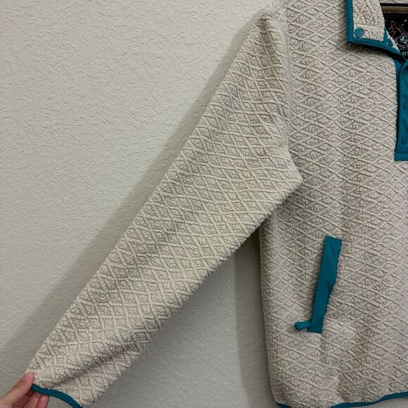 CHUBBIES Wanderers Club Textured Fleece Pullover Beige 1/4 Snap Outdoor - Picture 5 of 10